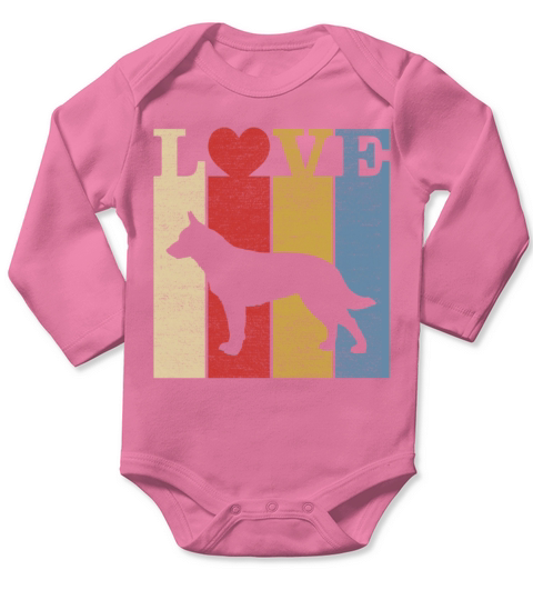 Retro Love Australian Cattle Dog Vintage Gift Long Sleeve Baby One-Piece