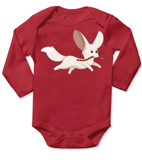 Rope Kawaii Running Fennec Fox Cute Adorable Long Sleeve Baby One-Piece