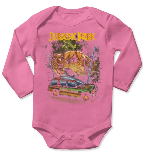 Vintage TRex Break Out Long Sleeve Baby One-Piece