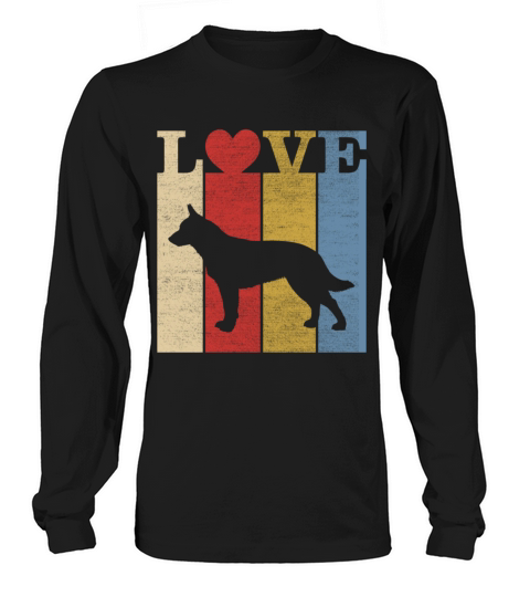 Retro Love Australian Cattle Dog Vintage Gift Long sleeved Unisex