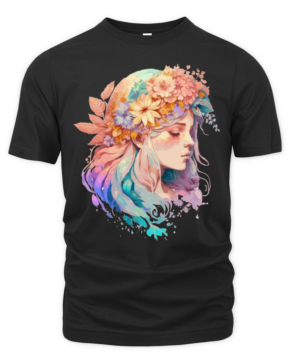 Floral Girl Positivity Quote Mental Health Awarene Organic Unisex T-shirt