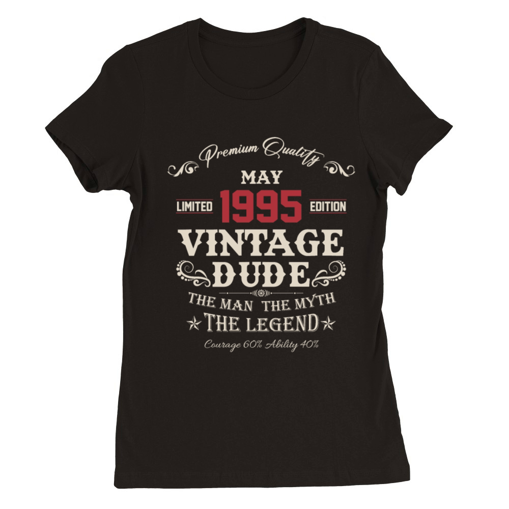 May 1995 Vintage Birthday Present Premium Womens Crewneck T-shirt