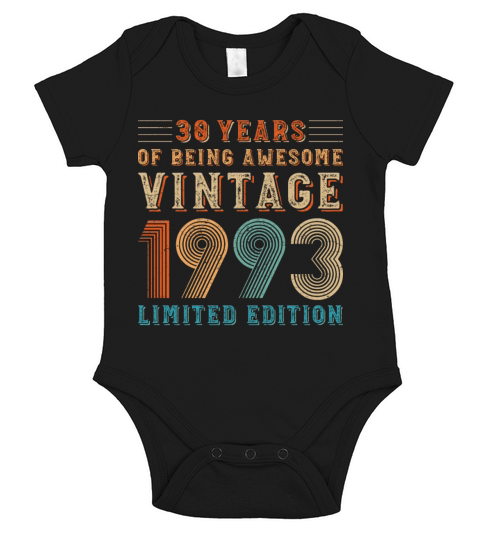 30 years of being awesome vintage 1993 limited edi Short Sleeve Baby One-Piece