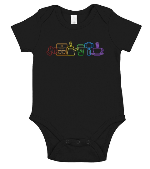 Coffee LGBT Rainbow Barista Queen Latte Art Coffee Short Sleeve Baby One-Piece