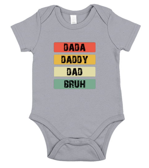 Dada Daddy Dad Bruh Fathers Day Vintage Funny Short Sleeve Baby One-Piece
