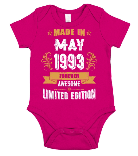 May 1993 Vintage Birthday Present Short Sleeve Baby One-Piece