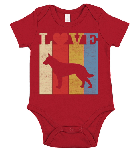 Retro Love Australian Cattle Dog Vintage Gift Short Sleeve Baby One-Piece