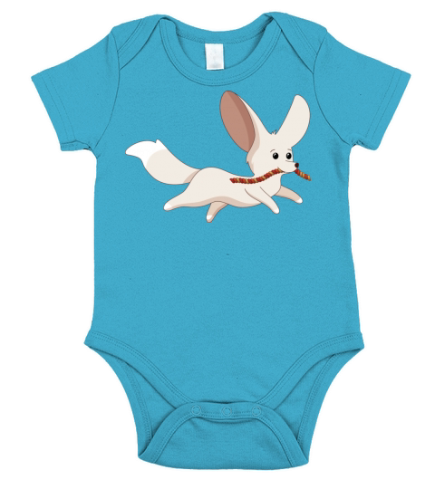 Rope Kawaii Running Fennec Fox Cute Adorable Short Sleeve Baby One-Piece