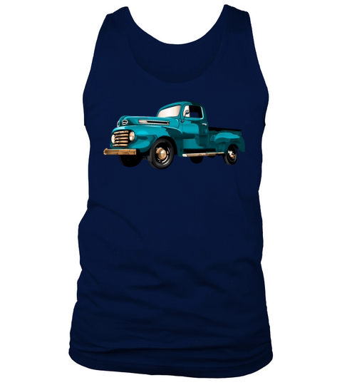 Retro Vintage American Classic Car in blue Tank Top Unisex