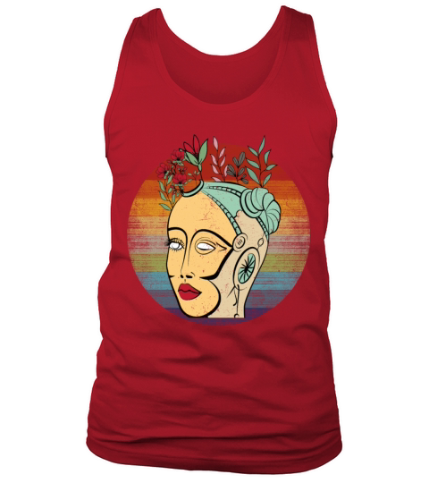 Robot Head Flowers Tank Top Unisex