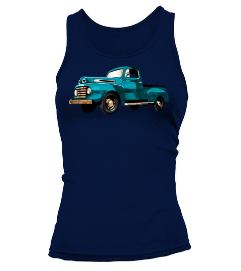 Retro Vintage American Classic Car in blue Tank top Woman