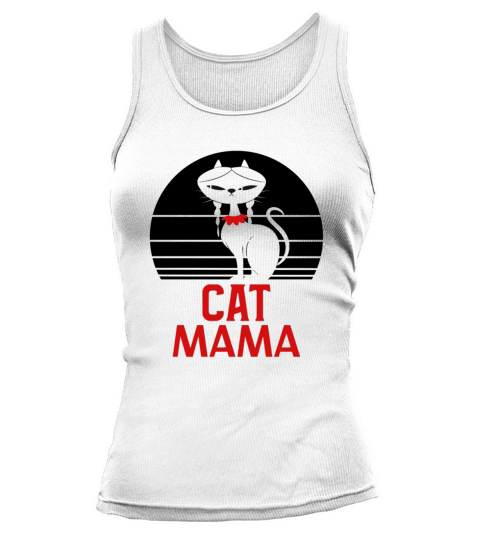 Womens Cat Mom Retro Vintage 80s Style Tee Tank top Woman