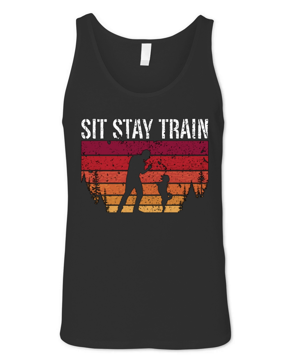 Animal Trainer Sit Stay Train Retro Dog Training Unisex Jersey Tank
