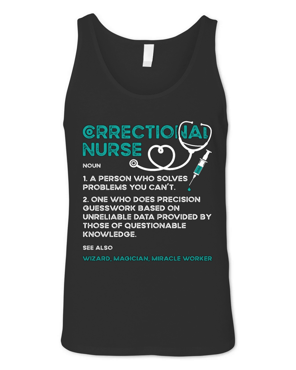 Correctional Nurse A Person Who Solves Thin Silver Unisex Jersey Tank