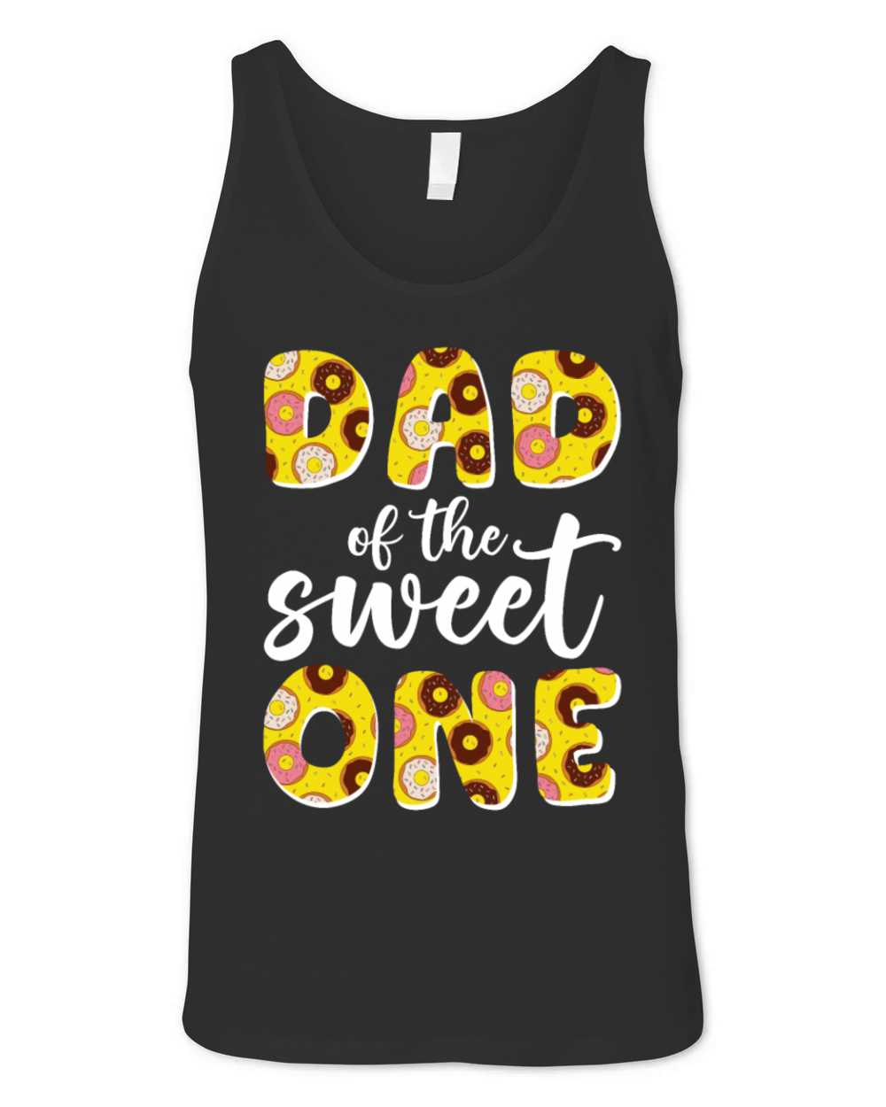 Dad Of The Sweet One Donut Birthday Daddy Unisex Jersey Tank