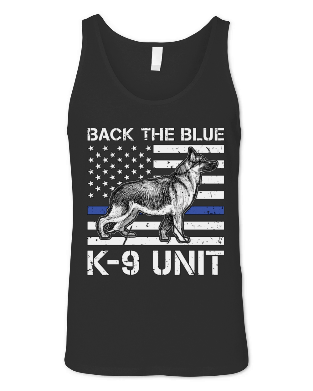 German Shepherd Back The Blue K-9 Unit Police Dogs Unisex Jersey Tank