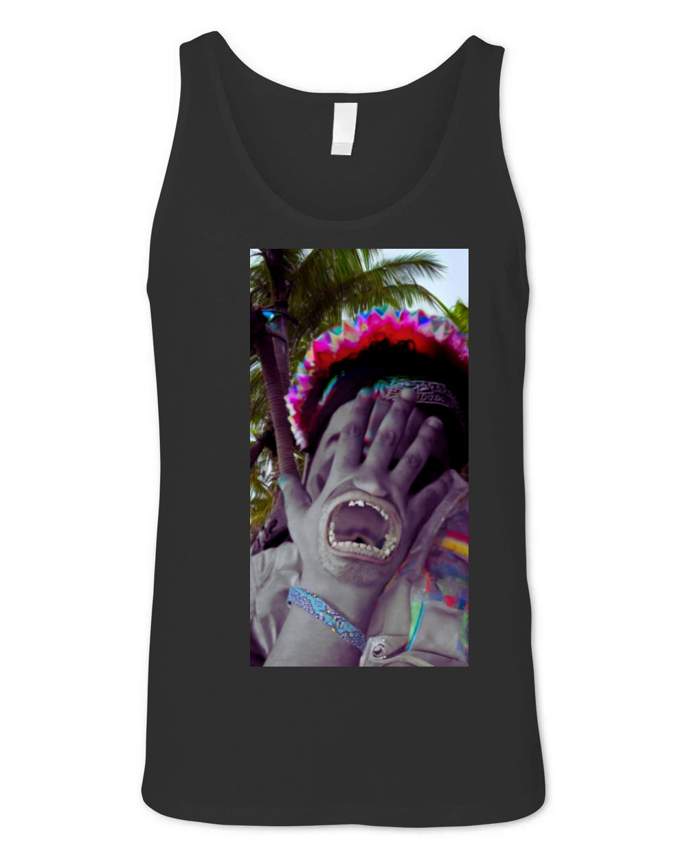 palmtree face Unisex Jersey Tank