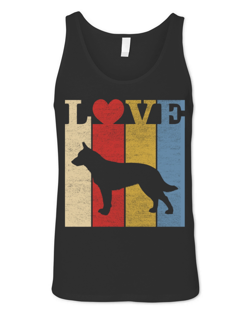 Retro Love Australian Cattle Dog Vintage Gift Unisex Jersey Tank