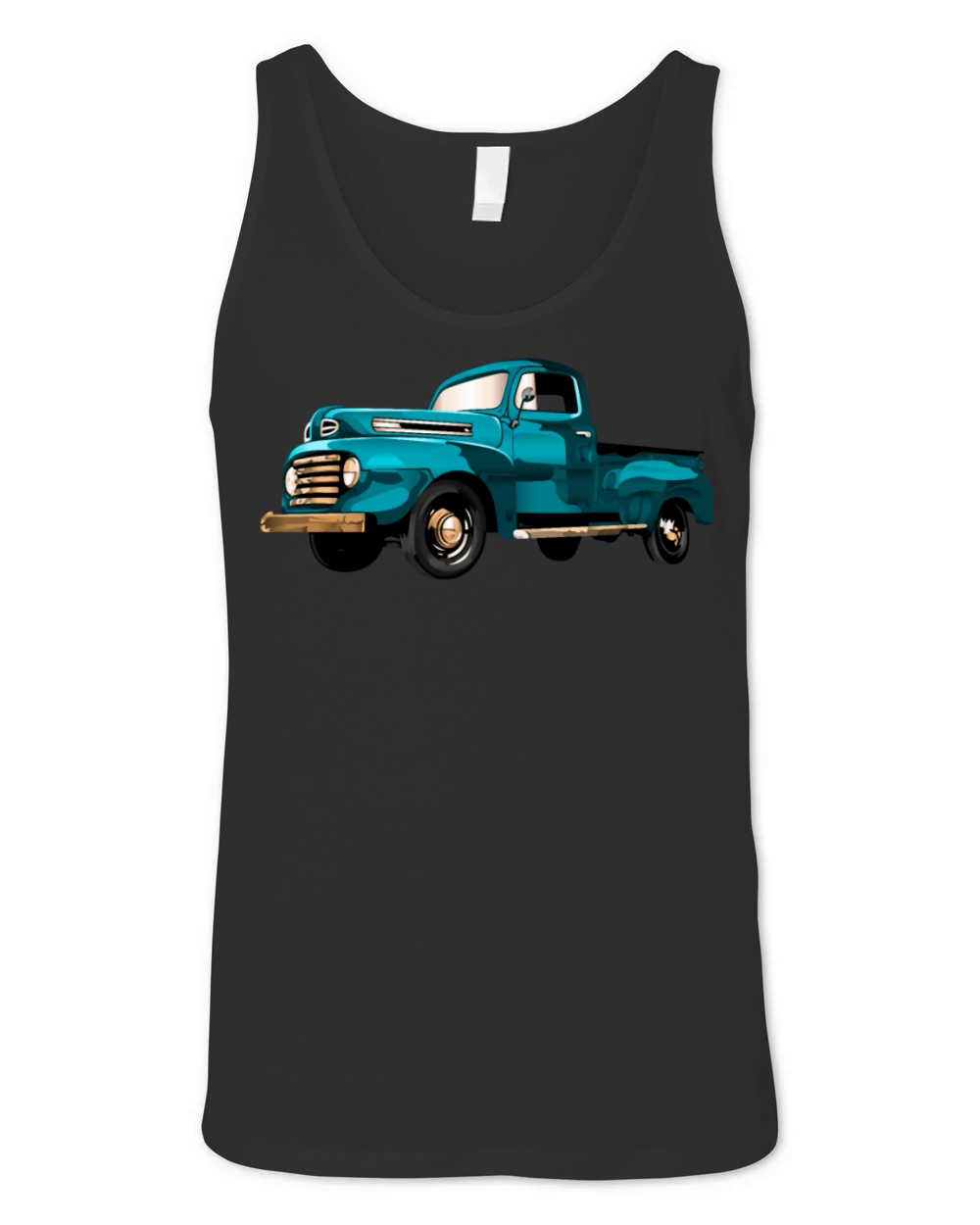 Retro Vintage American Classic Car in blue Unisex Jersey Tank