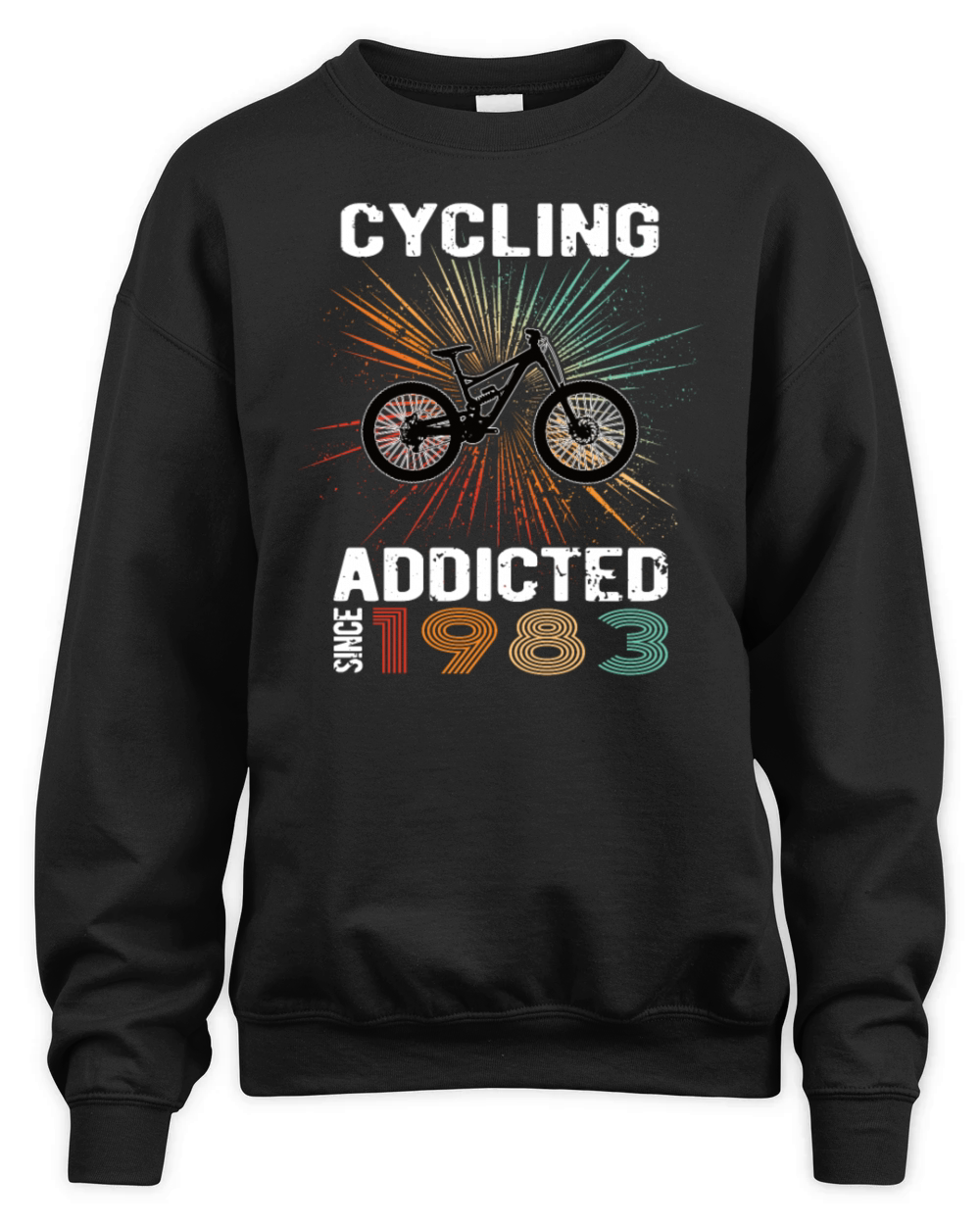 40 birthday 1983 vintage retro bicycle cyclist Unisex Premium Crewneck Sweatshirt