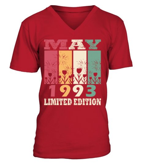 30th Birthday Vintage May 1993 Made in 1993 V-Neck T-shirt