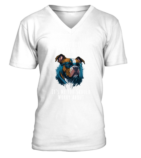 my pitbull is harmless quote dog items owner V-Neck T-shirt
