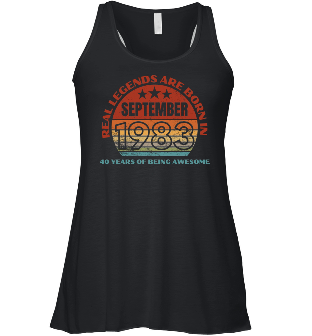 Real Legends Are Born In September 1983 40 Years Women's Flowy Tank Top