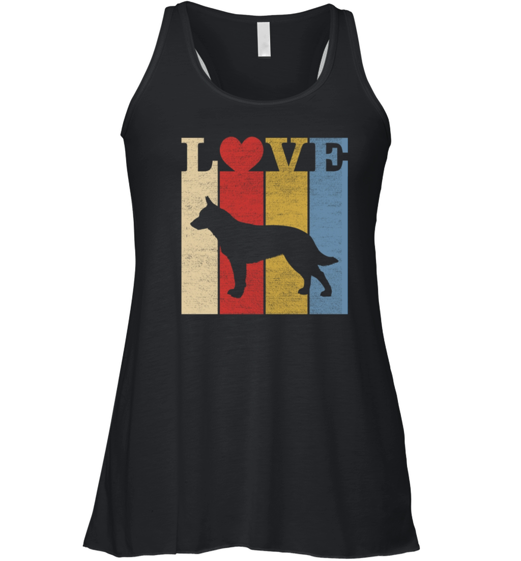 Retro Love Australian Cattle Dog Vintage Gift Women's Flowy Tank Top