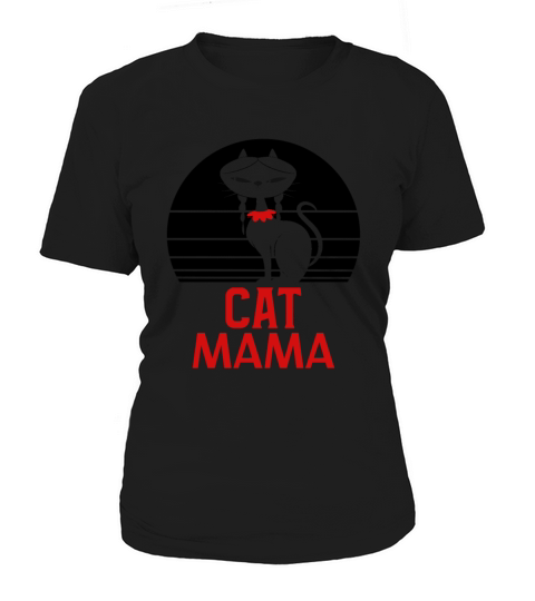 Womens Cat Mom Retro Vintage 80s Style Tee Women's T-Shirt