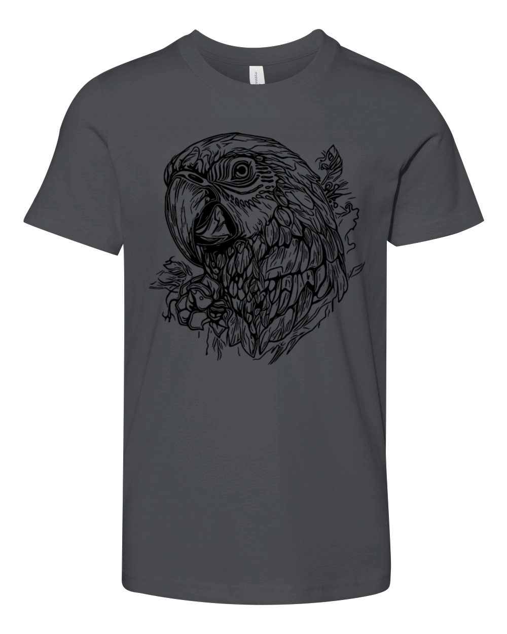 Parrot Portrait Elegant Vintage Bird Youth Unisex Jersey Tee
