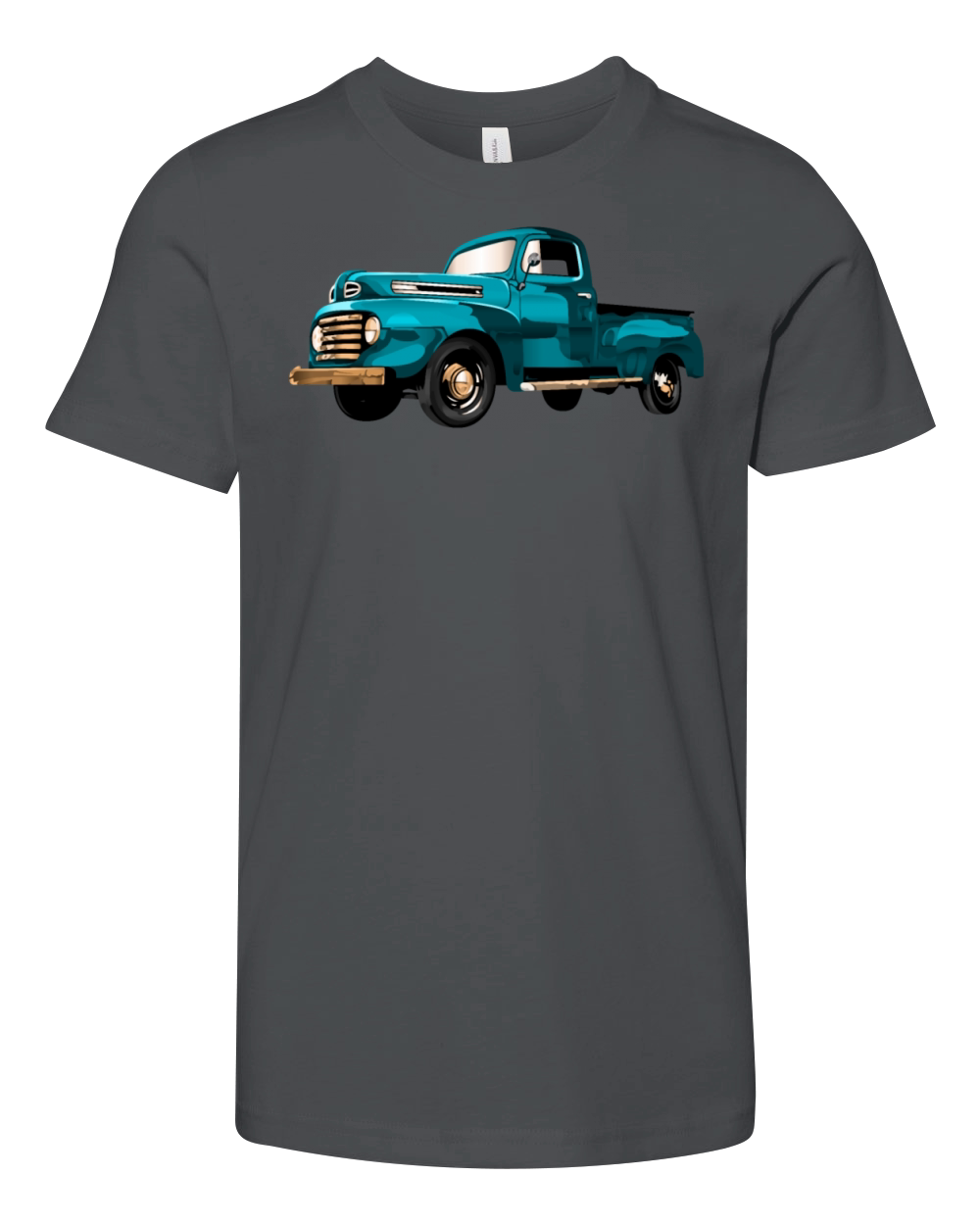 Retro Vintage American Classic Car in blue Youth Unisex Jersey Tee