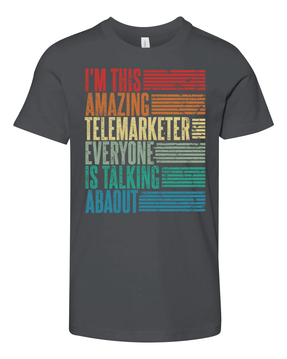 Vintage Telemarketer Profession Gift Retro Youth Unisex Jersey Tee