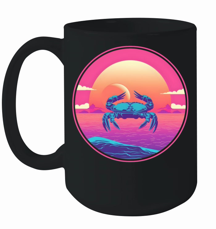 80s 90s Crab Lovers Vintage Ceramic Mug