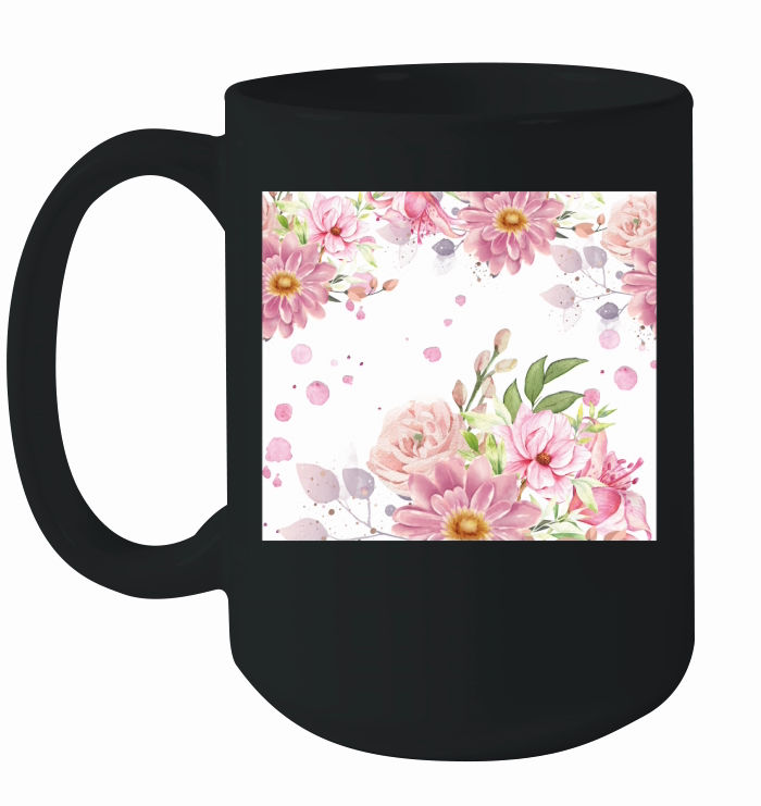 Floral Seamless Sublimation Tumbler Ceramic Mug