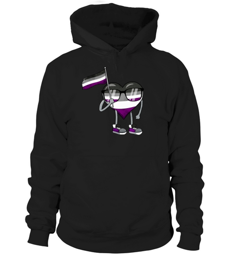 Asexual Pride Ace Flag Heart Sublte LGBTQ Hoodie Unisex