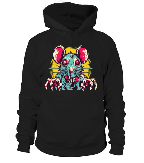 Horror Scary Retro Vintage Zombie Rat Hoodie Unisex