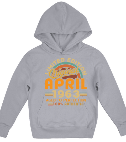 1963 April Vintage Born in 1963 April Gift Kids Hoodie