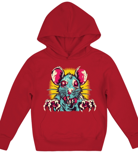Horror Scary Retro Vintage Zombie Rat Kids Hoodie