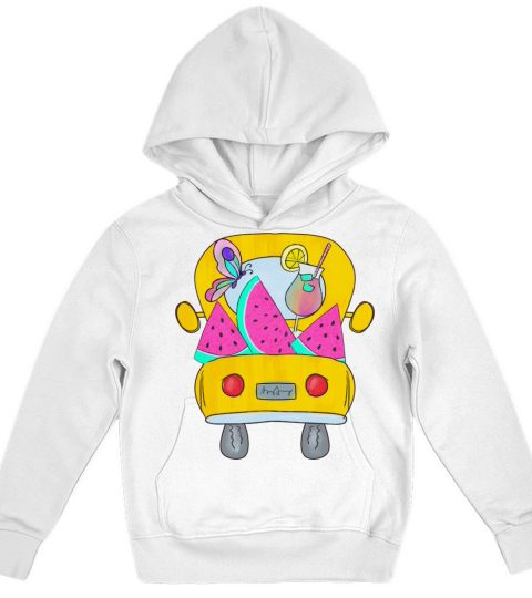 Vintage Truck With Watermelon Kids Hoodie