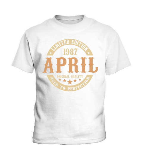 April 1987 Vintage Birthday Present Kids T-Shirt