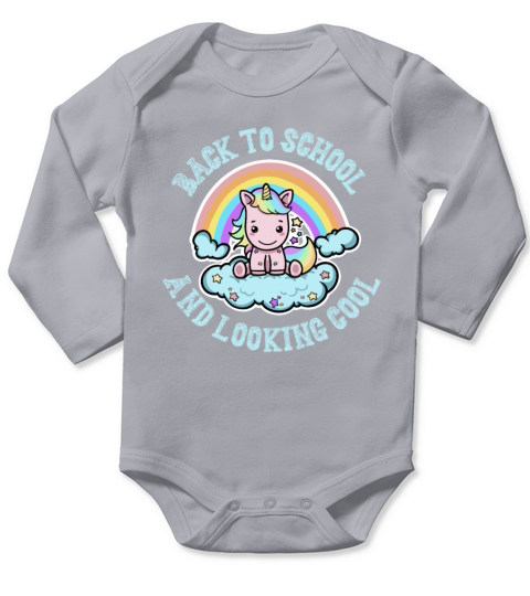 Back to School and Looking Cool Kawaii Unicorn Long Sleeve Baby One-Piece