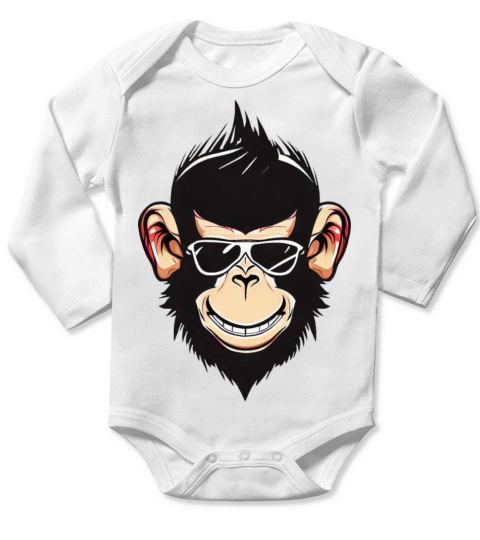 Cool Chimpanzee Rock n Long Sleeve Baby One-Piece