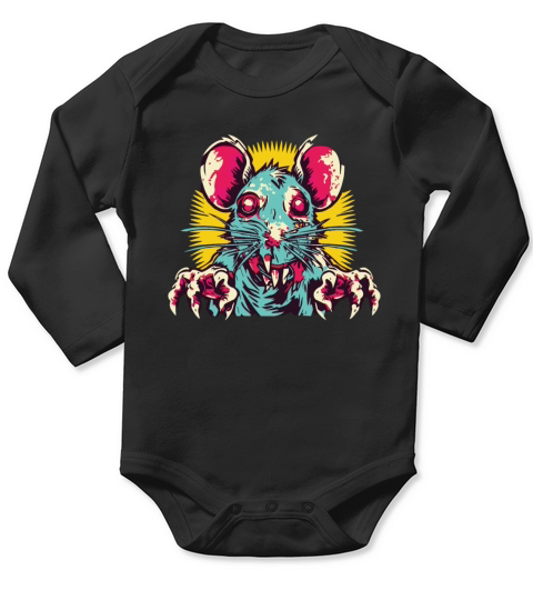 Horror Scary Retro Vintage Zombie Rat Long Sleeve Baby One-Piece