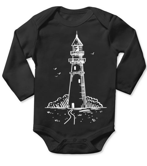 Vintage Lighthouse Long Sleeve Baby One-Piece