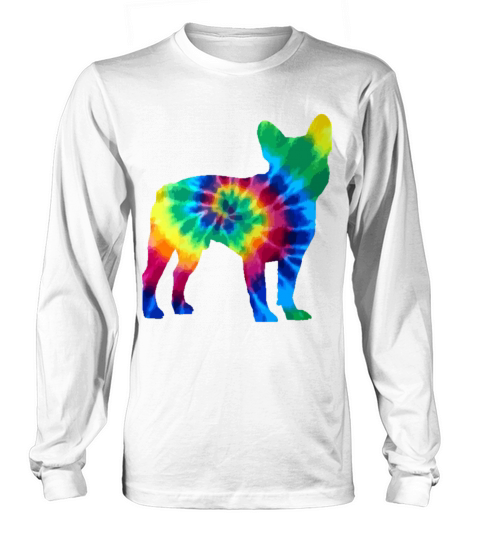 French Bulldog Tie Dye Vintage Hippie Dog Mom Dad Long sleeved Unisex