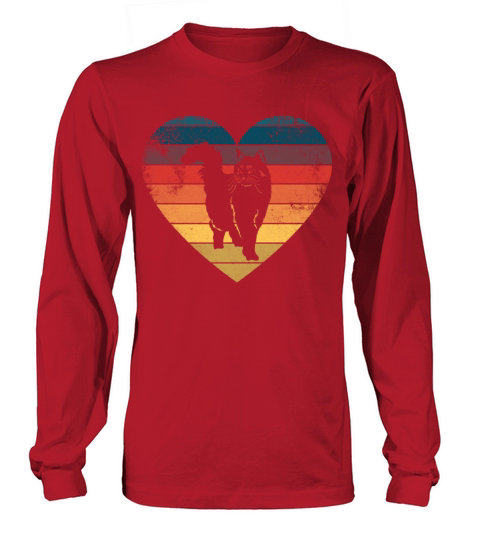 Funny Cat Heart Retro Vintage Cool For Cat Lover Long sleeved Unisex