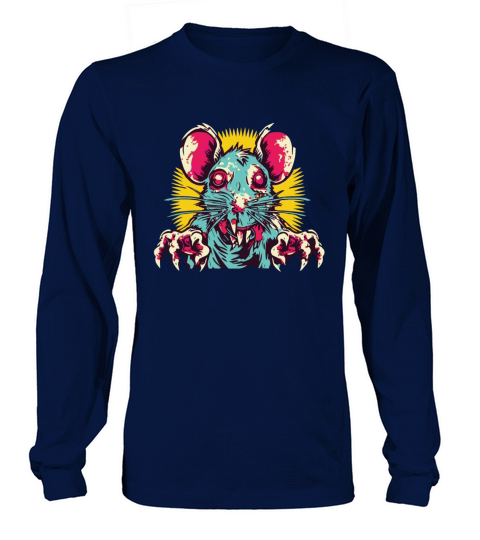 Horror Scary Retro Vintage Zombie Rat Long sleeved Unisex