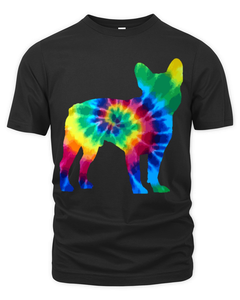 French Bulldog Tie Dye Vintage Hippie Dog Mom Dad Organic Unisex T-shirt