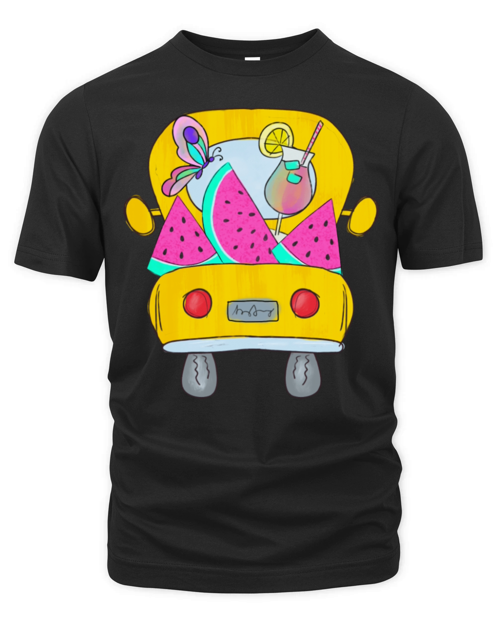 Vintage Truck With Watermelon Organic Unisex T-shirt