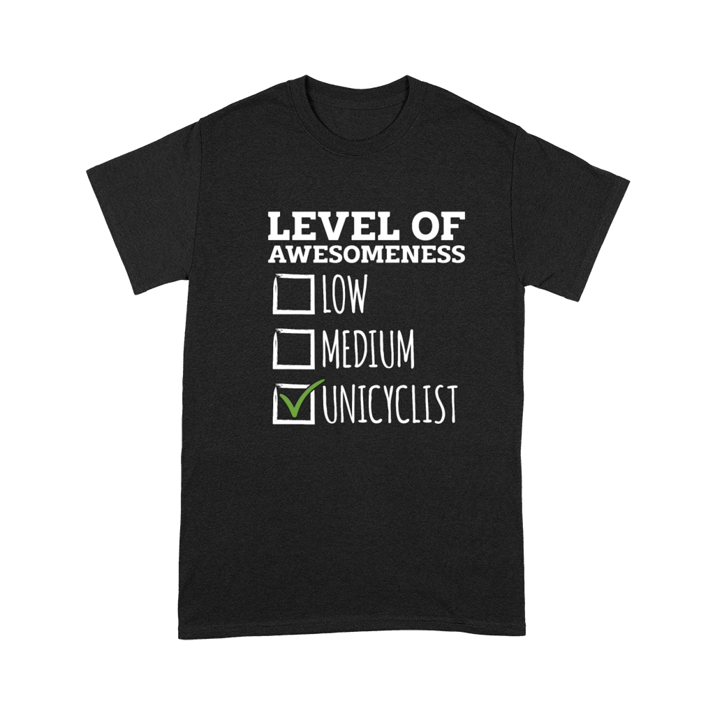 Unicycle Level Of Awesomeness Bicycle Unicyclist Premium T-shirt